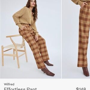 ARITZIA Wilfred Brown High-Waisted Trousers